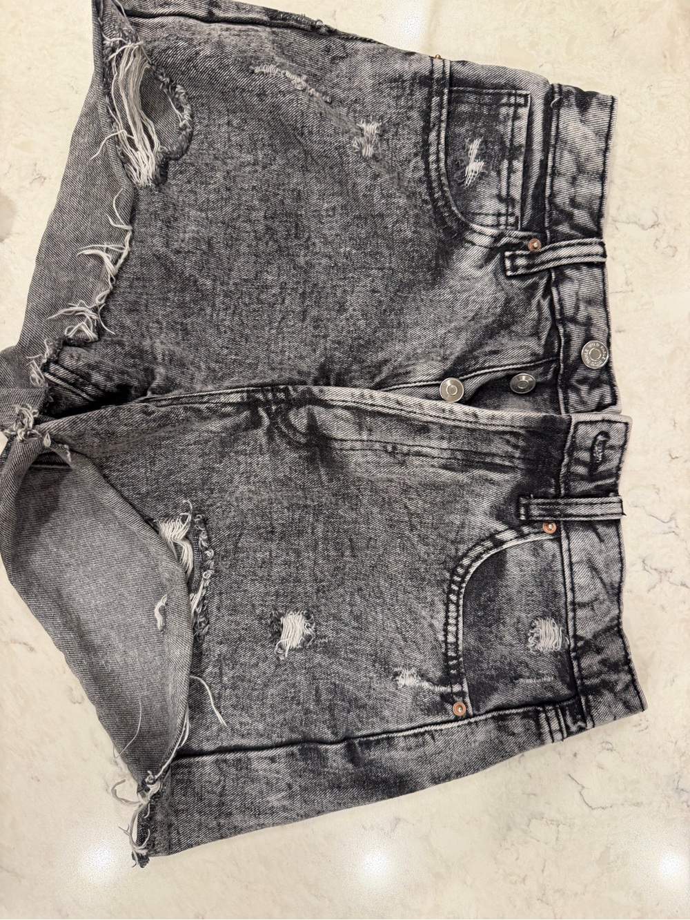 wild fable Distressed Washed Black Denim Shorts - Picture 1 of 3